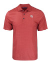 Oklahoma Sooners Vintage Cutter & Buck Pike Eco Tonal Geo Print Stretch Recycled Mens Polo Cardinal Red Mannequin Thumbnail Image