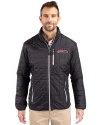 Delaware State Hornets Cutter & Buck Rainier PrimaLoft®  Mens Big and Tall Eco Insulated Puffer Jacket Black Front Thumbnail Image