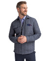 Baltimore Ravens Americana Cutter & Buck Rainier PrimaLoft® Mens Eco Insulated Quilted Shirt Jacket Anthracite Melange Front Thumbnail Image