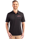 Delaware State Hornets Cutter & Buck Prospect Eco Textured Stretch Recycled Mens Big & Tall Polo Black Front Thumbnail Image