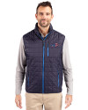 Buffalo Bills Americana Cutter & Buck Rainier PrimaLoft® Mens Eco Insulated Full Zip Puffer Vest Dark Navy Front Thumbnail Image