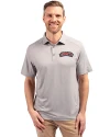 Delaware State Hornets Cutter & Buck Forge Eco Stretch Recycled Mens Polo Polished Medium Gray Front Thumbnail Image