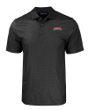 Delaware State Hornets Cutter & Buck Pike Eco Tonal Geo Print Stretch Recycled Mens Polo Black Mannequin Thumbnail Image