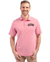 Delaware State Hornets Cutter & Buck Virtue Eco Pique Botanical Print Recycled Mens Polo Red Front Thumbnail Image