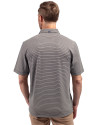 Delaware State Hornets Cutter & Buck Forge Eco Double Stripe Stretch Recycled Mens Polo Black/White Back Thumbnail Image