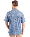 Tampa Bay Rays Cutter & Buck Pike Magnolia Print Stretch Mens Polo Atlas/Navy Blue Back Thumbnail Image