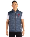 Philadelphia Phillies Cutter & Buck Rainier PrimaLoft® Mens Eco Insulated Full Zip Printed Puffer Vest Dark Navy Front Thumbnail Image