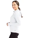 Texas Longhorns Cutter & Buck Daybreak Eco Recycled Womens Half Zip Hoodie White Side Thumbnail Image