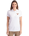 Texas Longhorns Cutter & Buck Advantage Eco Tri-Blend Pique Womens Polo White Front Thumbnail Image