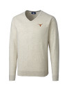 Texas Longhorns Cutter & Buck Lakemont Tri-Blend Mens V-Neck Pullover Sweater Oatmeal Heather Mannequin Thumbnail Image