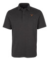 Texas Longhorns Cutter & Buck Advantage Tri-Blend Jersey Mens Big and Tall Pocket Polo Black Heather Mannequin Thumbnail Image