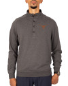 Texas Longhorns Cutter & Buck Saturday Cotton Blend Mens Big and Tall  Mock Pullover Sweatshirt Charcoal Heather Front Thumbnail Image