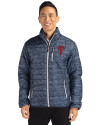 Philadelphia Phillies Cutter & Buck Rainier PrimaLoft® Mens Eco Insulated Full Zip Printed Puffer Jacket Dark Navy Front Thumbnail Image
