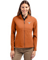 Texas Longhorns Cutter & Buck Adapt Eco Knit Heather Recycled Womens Full Zip Texas Orange Heather Front Thumbnail Image