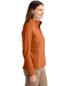 Texas Longhorns Cutter & Buck Adapt Eco Knit Heather Recycled Womens Full Zip Texas Orange Heather Side Thumbnail Image