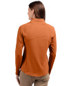 Texas Longhorns Cutter & Buck Adapt Eco Knit Heather Recycled Womens Full Zip Texas Orange Heather Back Thumbnail Image