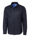 Carolina Panthers Americana Cutter & Buck Rainier PrimaLoft® Mens Eco Insulated Quilted Shirt Jacket Dark Navy Mannequin Thumbnail Image