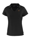 Texas Longhorns Cutter & Buck Daybreak Eco Recycled Womens V-neck Polo Black Mannequin Thumbnail Image