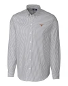 Texas Longhorns Cutter & Buck Stretch Oxford Stripe Mens Long Sleeve Dress Shirt Charcoal Mannequin Thumbnail Image