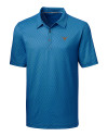 Texas Longhorns Cutter & Buck Pike Mini Pennant Print Stretch Mens Big and Tall Polo Liberty Navy Mannequin Thumbnail Image