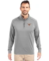Texas Longhorns Cutter & Buck Adapt Eco Knit Stretch Recycled Mens Quarter Zip Pullover Polished Medium Gray Front Thumbnail Image