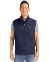 Texas Longhorns Cutter & Buck Charter Eco Full-Zip Mens Big & Tall Vest Navy Blue Front Thumbnail Image