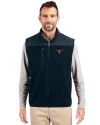 Texas Longhorns Cutter & Buck Cascade Eco Sherpa Mens Big and Tall Fleece Vest Navy Blue Front Thumbnail Image