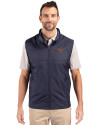 Texas Longhorns Cutter & Buck Stealth Hybrid Quilted Mens Big and Tall Windbreaker Vest Liberty Navy Front Thumbnail Image