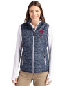 Philadelphia Phillies Cutter & Buck Rainier PrimaLoft® Womens Eco Insulated Full Zip Printed Puffer Vest Dark Navy Front Thumbnail Image
