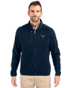 Texas Longhorns Cutter & Buck Cascade Eco Fleece Mens Full Zip Jacket Navy Blue Front Thumbnail Image
