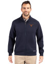 Texas Longhorns Cutter & Buck Roam Epic Versatility Recycled Full Zip Mens Jacket Navy Blue Front Thumbnail Image