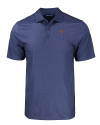 Texas Longhorns Cutter & Buck Pike Eco Tonal Geo Print Stretch Recycled Mens Polo Navy Blue Mannequin Thumbnail Image
