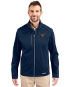 Texas Longhorns Cutter & Buck Evoke Softshell Recycled Full Zip Mens Jacket Navy Blue Front Thumbnail Image