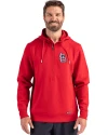 St. Louis Cardinals Cutter & Buck Roam Epic Versatility Half Zip Recycled Mens Hooded Pullover Red Front Thumbnail Image