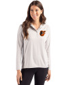 Baltimore Orioles Cutter & Buck Coastline Epic Comfort Recycled Womens Hooded Shirt CONCRETE Front Thumbnail Image