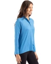 Kansas City Royals Cooperstown Cutter & Buck Coastline Epic Comfort Recycled Womens Hooded Shirt Digital Side Thumbnail Image