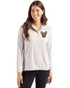 El Paso Chihuahuas Cutter & Buck Coastline Epic Comfort Recycled Womens Hooded Shirt CONCRETE Front Thumbnail Image