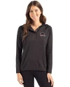 South Carolina Gamecocks College Vault Cutter & Buck Coastline Epic Comfort Recycled Womens Hooded Shirt Black Front Thumbnail Image