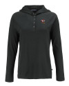 Louisville Cardinals College Vault Cutter & Buck Coastline Epic Comfort Recycled Womens Hooded Shirt Black Mannequin Thumbnail Image