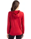 San Francisco 49ers Historic Cutter & Buck Coastline Epic Comfort Recycled Womens Hooded Shirt Cardinal Red Back Thumbnail Image