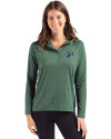 Tampa Bay Rays Cooperstown Cutter & Buck Coastline Epic Comfort Recycled Womens Hooded Shirt Hunter Green Front Thumbnail Image