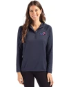 Buffalo Bills Americana Cutter & Buck Coastline Epic Comfort Recycled Womens Hooded Shirt Navy Blue Front Thumbnail Image
