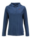 Carolina Panthers Americana Cutter & Buck Coastline Epic Comfort Recycled Womens Hooded Shirt Navy Blue Mannequin Thumbnail Image