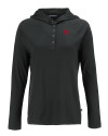 Nebraska Cornhuskers College Vault Cutter & Buck Coastline Epic Comfort Recycled Womens Hooded Shirt Black Mannequin Thumbnail Image