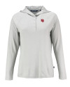 Nebraska Cornhuskers College Vault Cutter & Buck Coastline Epic Comfort Recycled Womens Hooded Shirt CONCRETE Mannequin Thumbnail Image