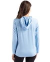 Carolina Panthers Historic Cutter & Buck Coastline Epic Comfort Recycled Womens Hooded Shirt Atlas Light Blue Back Thumbnail Image