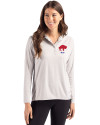 Buffalo Bills Historic Cutter & Buck Coastline Recycled Double Peached Womens Hooded Pullover CONCRETE Front Thumbnail Image