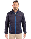 Detroit Lions Americana Cutter & Buck Rainier PrimaLoft® Mens Eco Insulated Full Zip Puffer Jacket Dark Navy Front Thumbnail Image