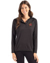 Maryland Terrapins Cutter & Buck Coastline Epic Comfort Recycled Womens Hooded Shirt Black Front Thumbnail Image