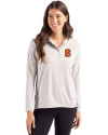Syracuse Orange Cutter & Buck Coastline Epic Comfort Recycled Womens Hooded Shirt CONCRETE Front Thumbnail Image